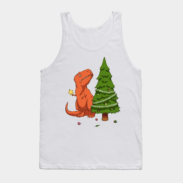 t rex celebrates christmas Tank Top by artistcill